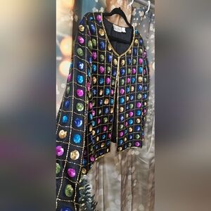 Laurence Kazar Multicolor Beaded Blazer